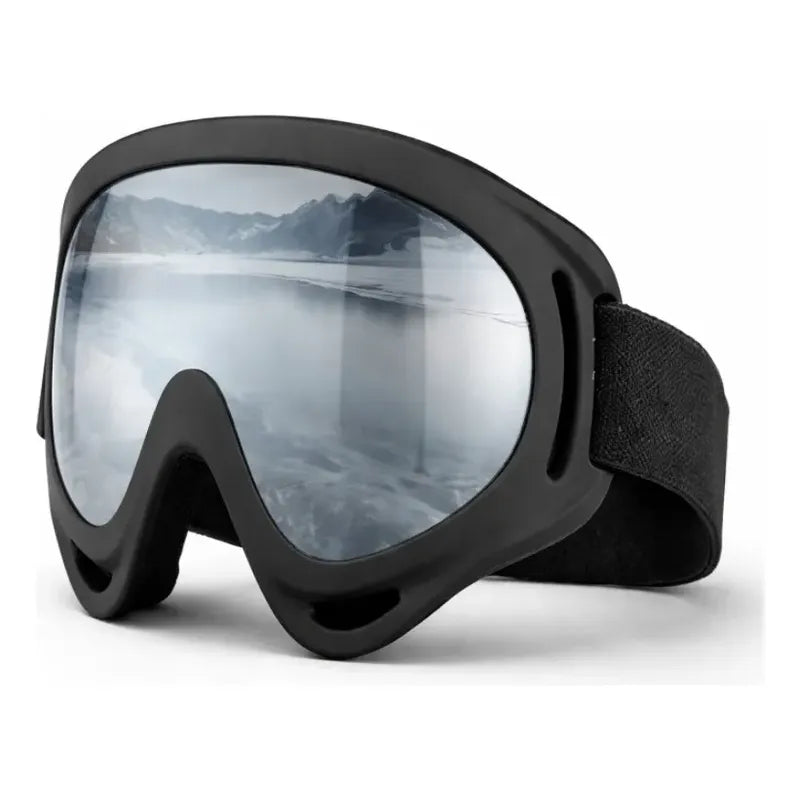 Antiparra De Nieve Lentes Para Ski Y Snowboard Gafas Esquiar Negro Plateado