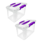 X2 Cajas Organizadora 6 Litros Transparente Con Tapa Platica
