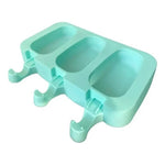 Molde De Helado Silicona Paleta X3 Con Tapa Color