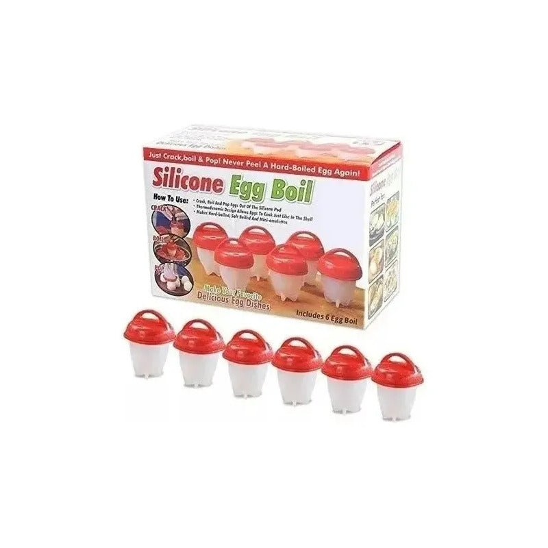 Set 6 Hervidor De Huevos De Silicone Para Cocina Sin Bpa
