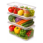 Organizador Para Refrigerador Cocina 3 Contenedor Con Tapa Transparente