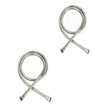 Pack X2 Manguera Ducha Flexible Extensible Acero Inoxidable  Plateado Brillante