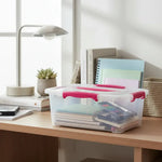 X5 Caja Organizadora 6 Litros Transparente Plastica Con Tapa