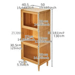 Estante Gabinete De Bambu Para Hogar De 3 Niveles 50x130 Cm Madera Claro