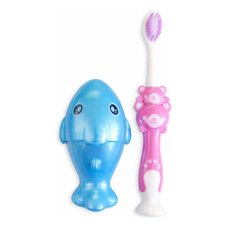 Cepillo Dental Para Pequeños Con Juguete Motivador Divertido Violeta