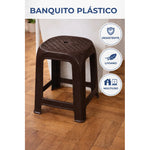 Pack De 3 Pisos Plastico Taburete Cuadrado Banco Silla 46cm