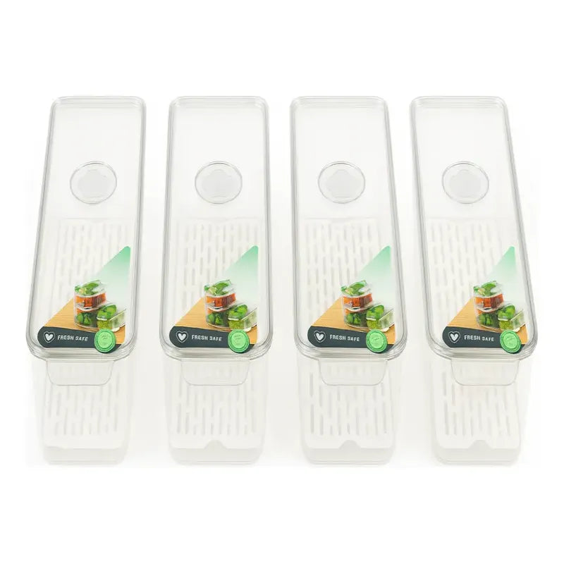 Organizador Para Refrigerador Cocina 4 Contenedor Con Tapa Transparente