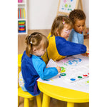 Mandil Bata Arte Infantil Mangas Largas Pintura Impermeable Celeste/azul Liso