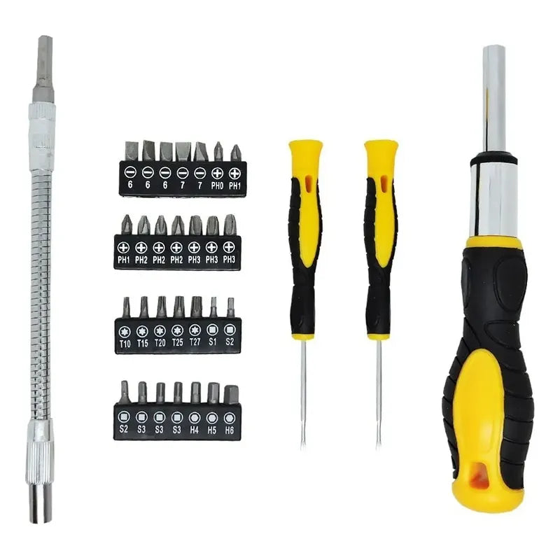 Set Juego Destornillador Crique 32 Piezas Alargue Perilleros