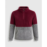 Poleron Unisex Chiporro Sherpa Termico Con Cierre Invierno M-l Vino-gris Lisa