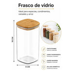Pack 3 Frascos Contenedores De Vidrio Cuadrado Frascos 18cm Vidrio
