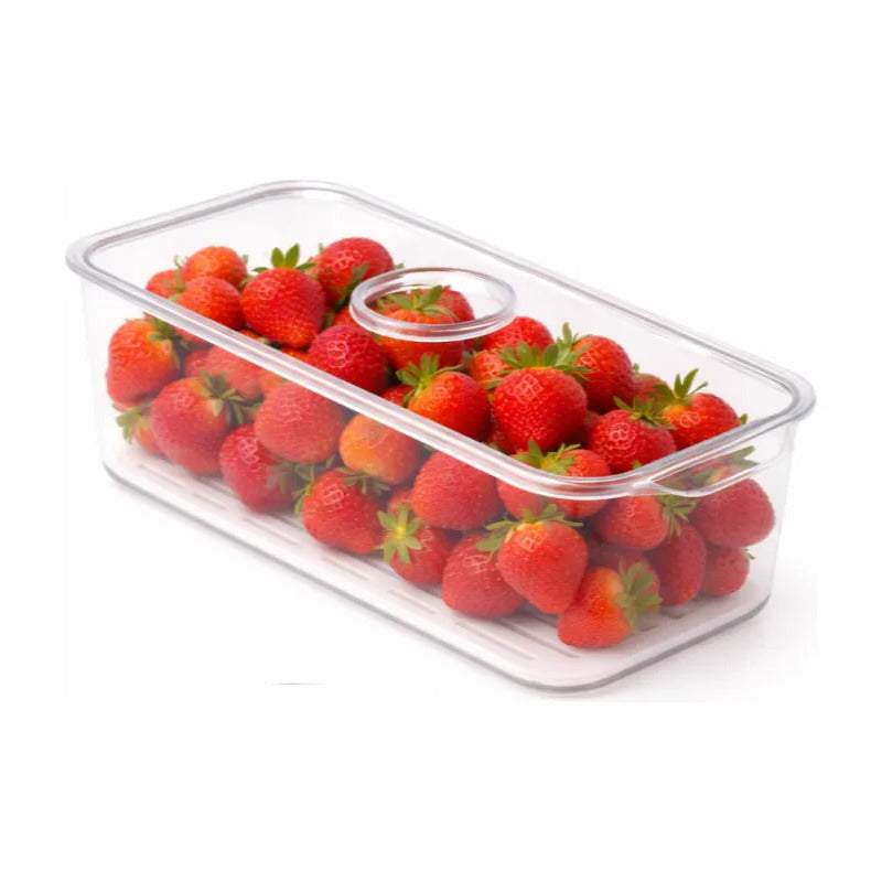 Organizador Para Refrigerador De Cocina Contenedor Con Tapa Transparente