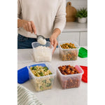Pack4 Taper Hermetico Contenedor Plastico Con Tapa 1.8lts 4 Tapas Colores Surtidos