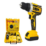 Taladro Percutor Atornillador Portatil 2 Baterias Recargable Amarillo 50hz 60hz