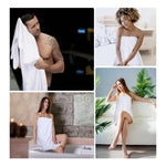 X4 Toalla De Baño Algodon Blanca Grande Para Cuerpo 130x72cm Blanco Toalla De Ducha