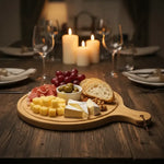 Tabla Para Picoteo Snacks De Bambu Con Mango Pizzera