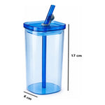 Vaso De Vidrio Con Bombilla Cuadrado Para Bebidas Y Frías