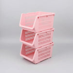 Organizador Gaveta Multiuso Apilable Ventilado Kendy Pack 3 Rosa