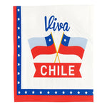 Pack 40 Servilletas Fiestas Patria Chile Cotillón Decoración Blanco-rojo-azul