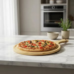 Tabla Para Picar Pizza De Bambu Con Mango Pizzera 42x28cm Redonda Bambú