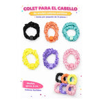 Set 12 Colets Elastico De Tul Para El Cabello Colorida Niñas Surtidos Lisa