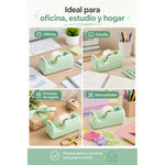 Porta Scotch Dispensador Cinta Adhesiva Para Escritorio Lila