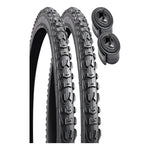 X2 Neumáticos + 2 Cámaras Bicicleta Aro 20x2.125 Schrader Negro