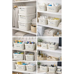 X3caja Organizadora Canasto Plastico Rattan Con Tapa 23x31cm