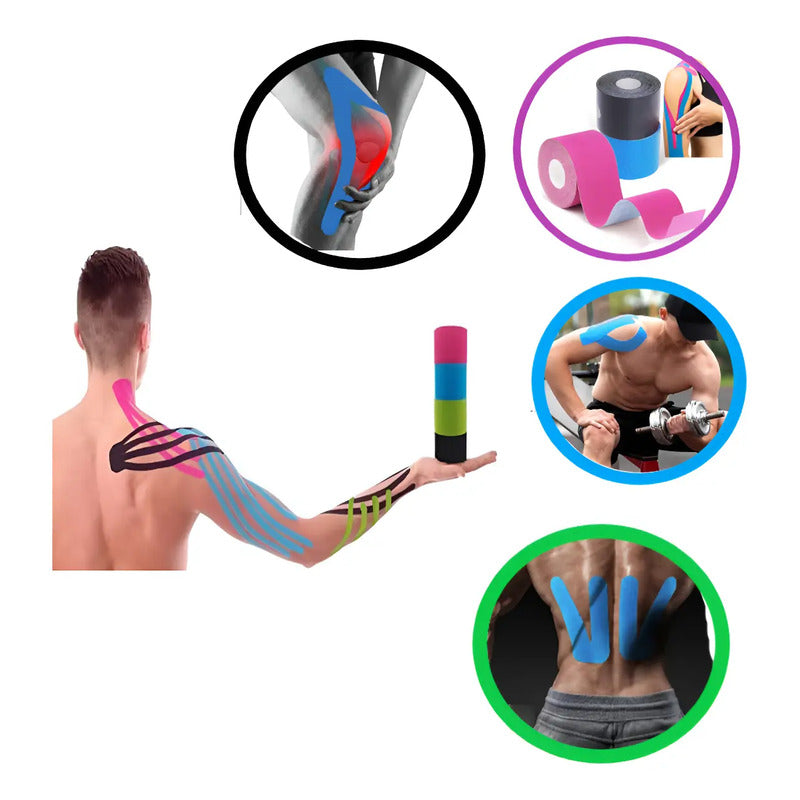 Pack 3 Kinesio Tape Cinta Kinesiológica Kinesiotape 5 X 5 Cm Varios