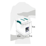 Caja Plástica Organizador Transparente 6l Con Tapa Wenco Roja Rojo Rectangular