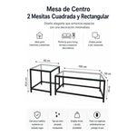 Mesa De Centro 2 Mesita Centro Cuadrada Y Rectangular Nido Negro