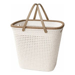 Canasto De Plastico Rattan Para Ropa Sucia Multiuso Con Asas Crema Rattan-sin Tapa