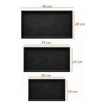 Set 3 Bandejas De Bambu Rectangular Para Servir Alimentos