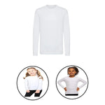 Camiseta Niños Y Niñas Blancas Algodón Manga Larga