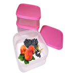 3 Taper Hermeticos De Plastico Contenedor Para Comida Color