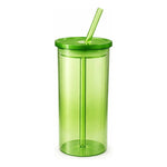 Vaso De Vidrio Con Bombilla Cilindro Para Bebidas Y Frías