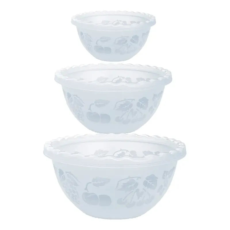 3 Recipiente De Ensalada Bowl Redondo Plastico Multiuso