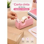 Porta Scotch Dispensador Cinta Adhesiva Para Escritorio Lila