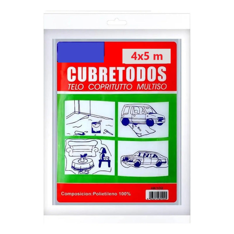 X10 Cubretodo Cobertor Lona Muebles Auto Lluvia Polvo 4x5 Mt