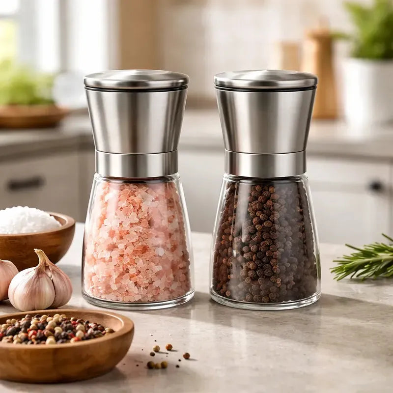 Set 2 Molinillos De Sal Y Pimienta Gourmet Acero Inoxidable