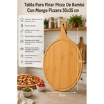 Tabla Para Picar Pizza De Bambu Con Mango Pizzera 50x35cm