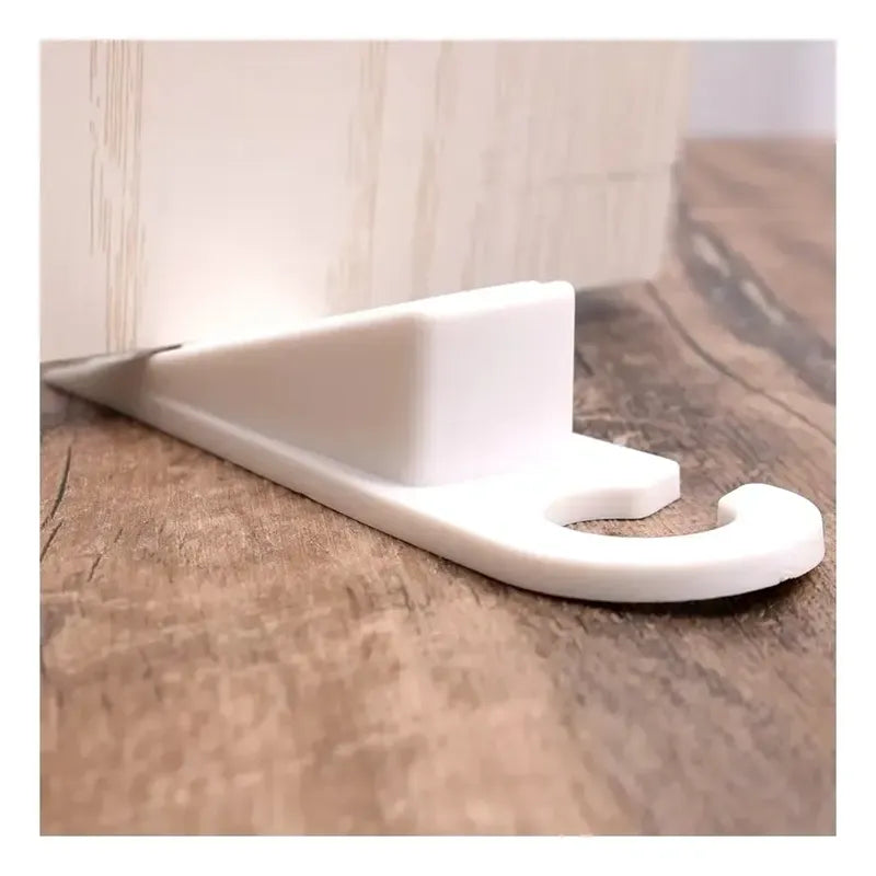 Par De Topes Para Puertas A Piso Con Gancho Color Blanco