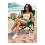 Silla Plegable Camping Playa Picnic Con Porta Vasos Portatil Verde