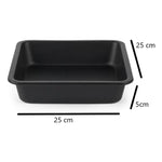 Molde Antiadherente Cuadrado Para Hornear Pasteles 25cm Negro