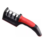 Afilador De Cuchillos Manual 3 Etapas Portátil Negro-rojo X2