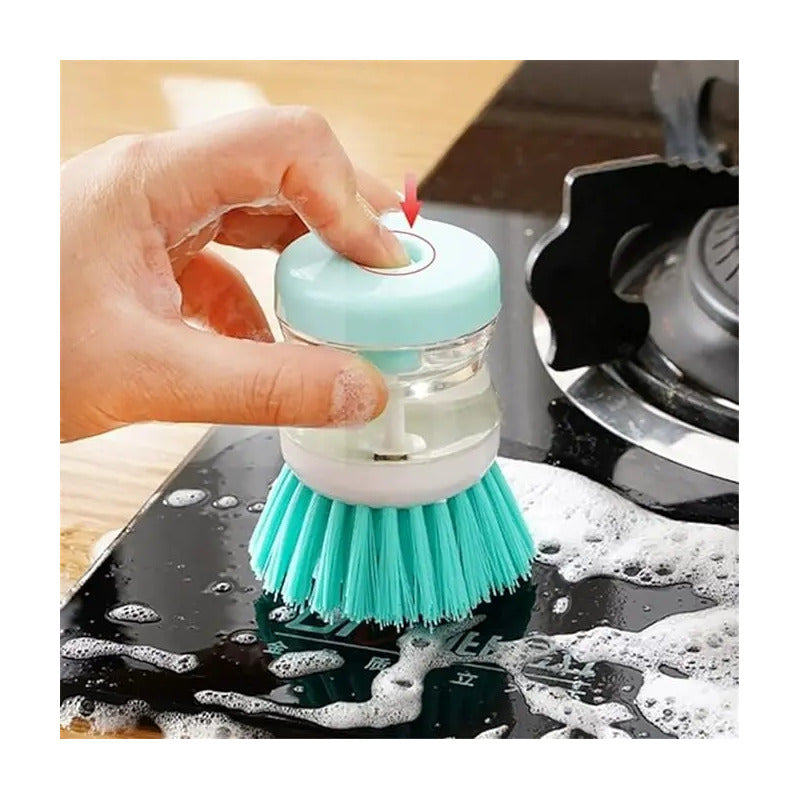 Cepillo Lavaloza Dispensador Jabon C/soporte Almacenamiento