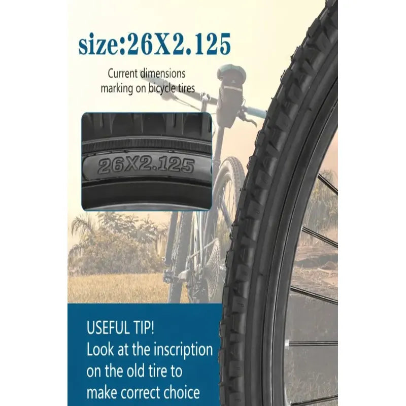 X2 Neumatico Bicicleta Aro 26 X 2.125 Plegable Caluga Gruesa Negro Neumático