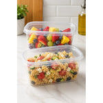Pack 2 Contenedor Hermetico Plastico De Alimentos 3,5 Litros Transparente