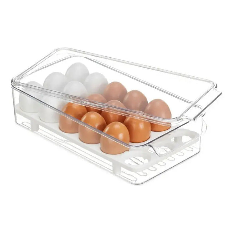 Organizador De Huevos Caja Para 18 Huevos Para Refrigerador  Transparente