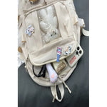 Mochila Escolar Kawaii Estilo Coreano Juvenil Viaje Colegio Rosa Liso